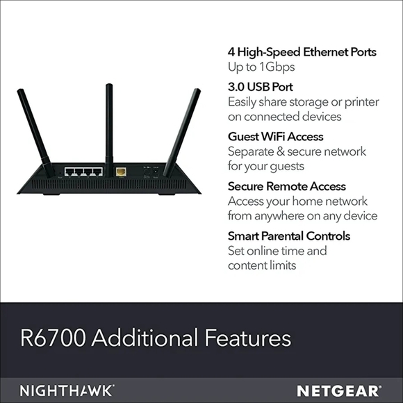 NIGHTHAWK Dual-Band WiFi Router,  1.75Gbps - Picture 11 of 13